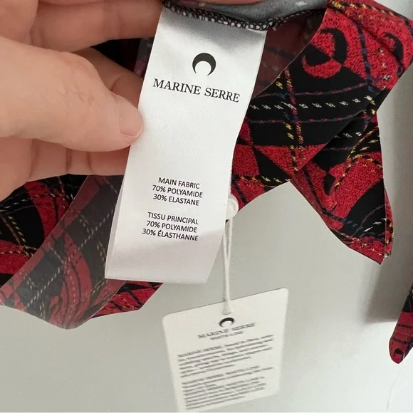 New Marine Serre white line diamant top